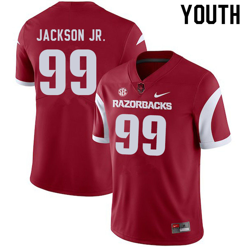 Youth #99 Enoch Jackson Jr. Arkansas Razorbacks College Football Jerseys Sale-Cardinal - Click Image to Close